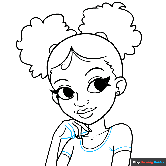 African American Girl Drawing