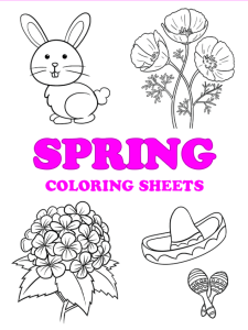 Free printable Spring coloring pages - pinterest image