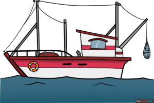 How to Draw a Fishing Boat Featured image