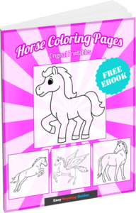 Free horse Coloring Pages for Kids - free ebook 3D cover image