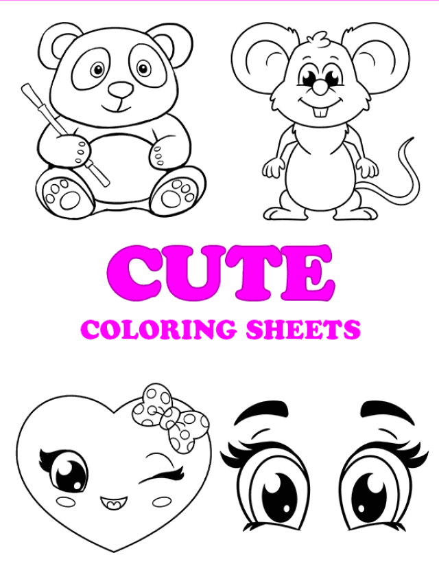 Free printable cute coloring pages - pinterest image