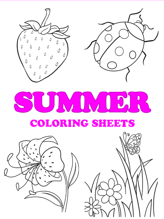 Free printable summer coloring pages - pinterest image