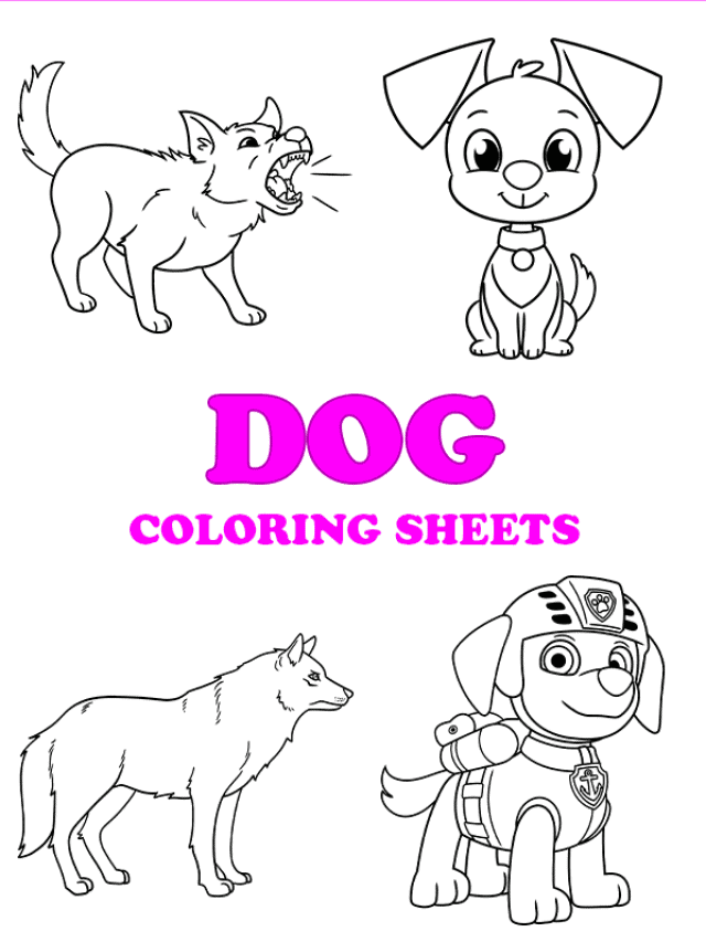 Free printable dog coloring pages - pinterest image