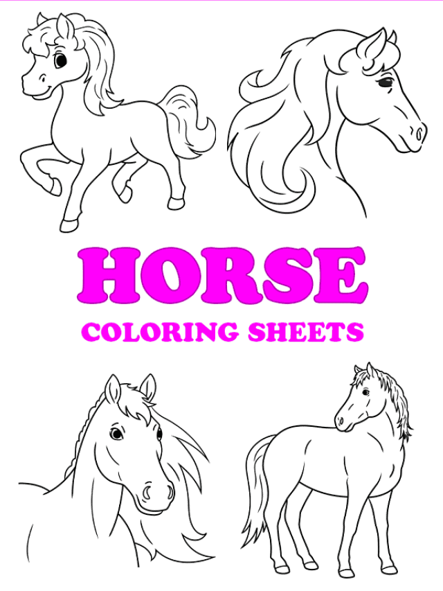 Free printable horse coloring pages - pinterest image