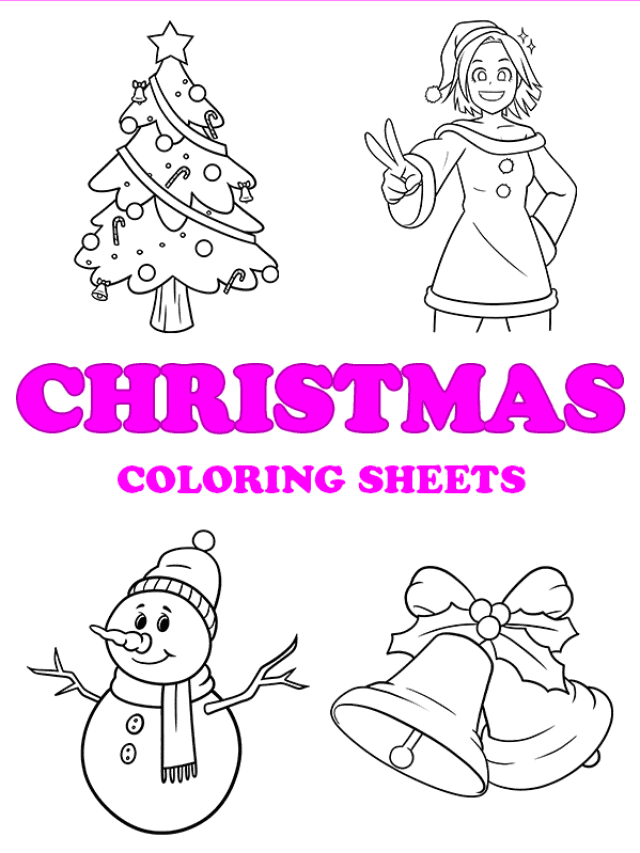 Free printable christmas coloring pages - pinterest image
