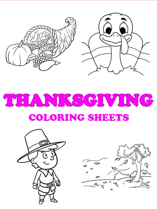 Free printable thanksgiving coloring pages - pinterest image