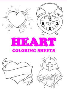 Free printable heart coloring pages - pinterest image