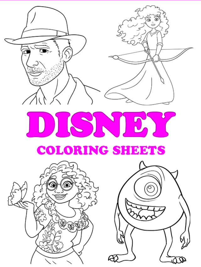 Free printable disney coloring pages - pinterest image
