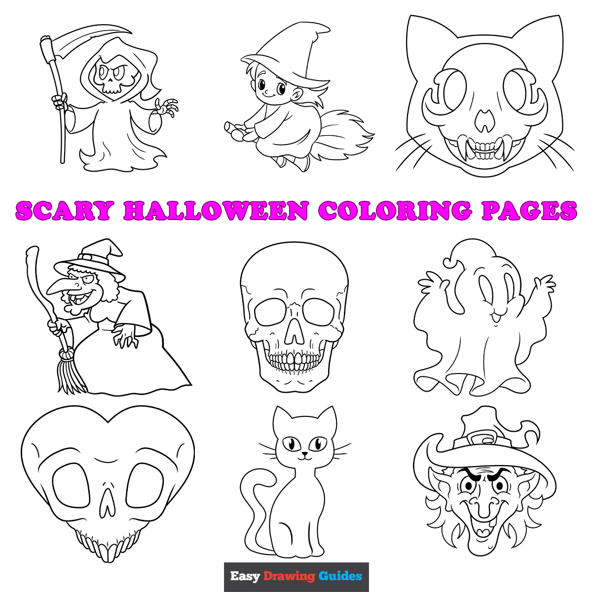 Free printable scary halloween coloring sheets - featured image