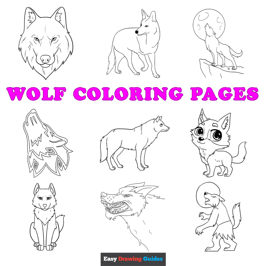 wolf pictures to print and color