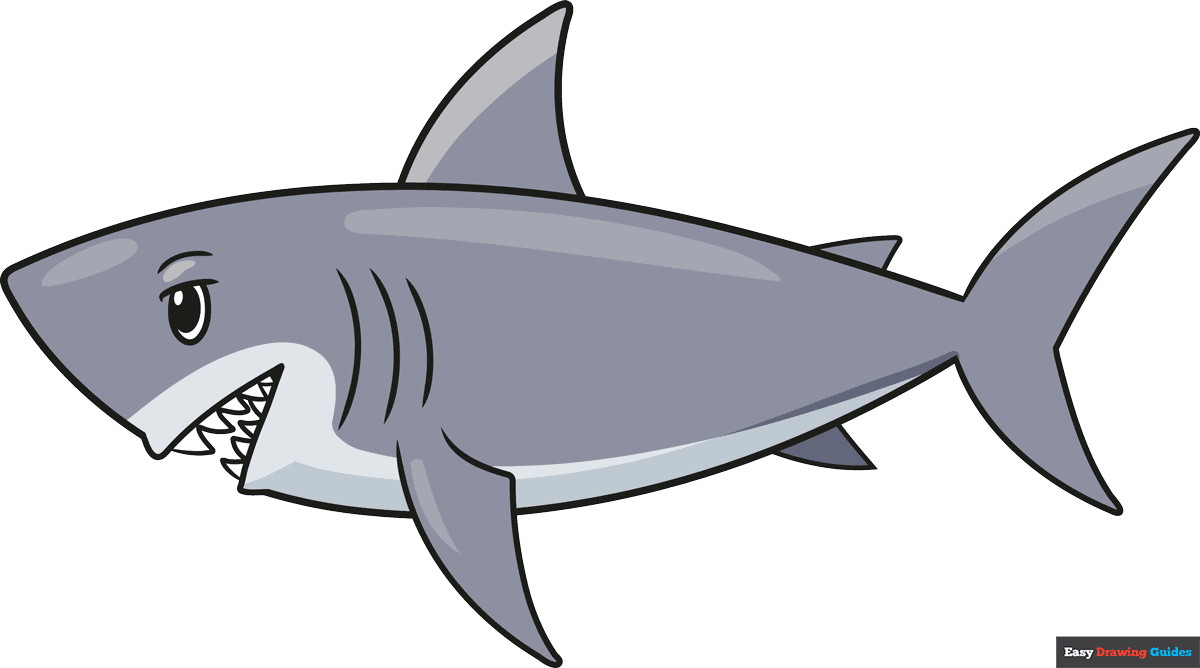 How To Draw An Easy Shark For Kids Really Easy Drawing Tutorial