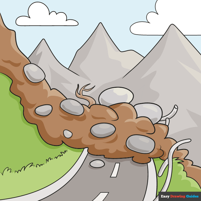 How to Draw a Landslide Really Easy Drawing Tutorial