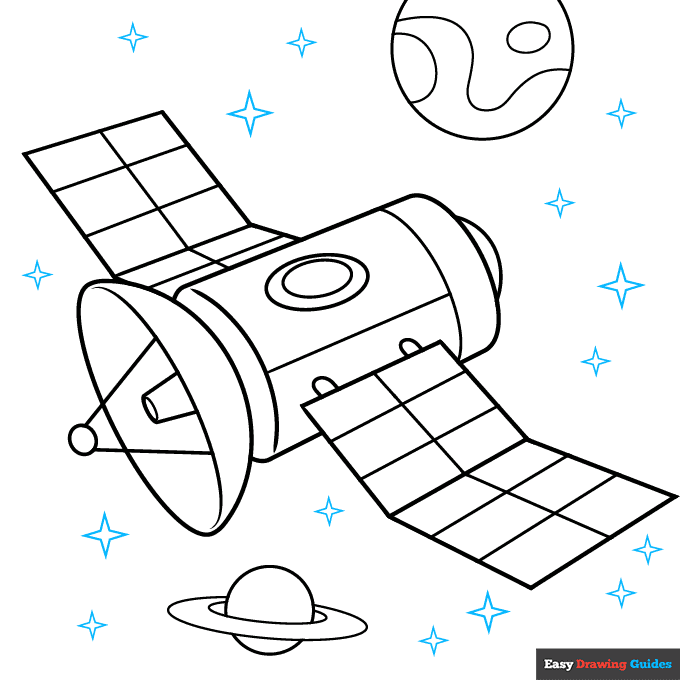 How to Draw a Satellite Really Easy Drawing Tutorial