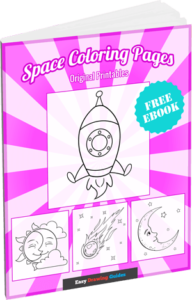 Free space Coloring Pages for Kids - free ebook 3D cover image