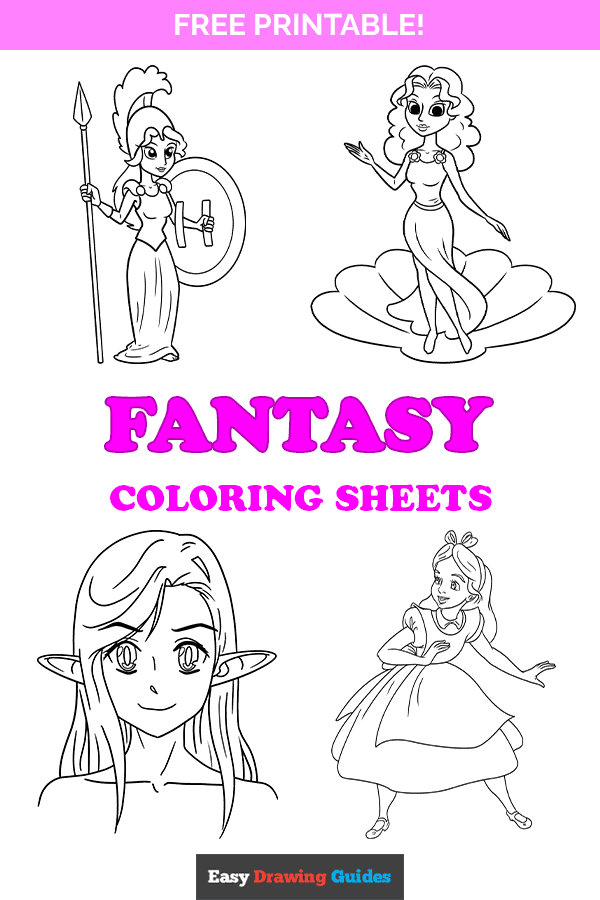 free fantasy art coloring pages