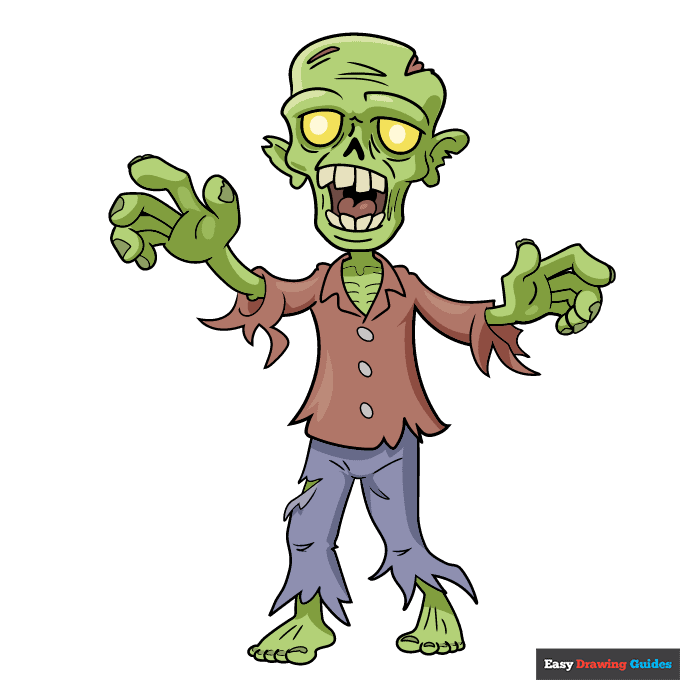 How To Draw Cartoon Zombies Step By Step