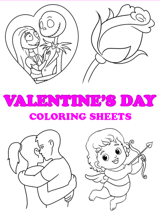 Free printable valentines day coloring pages - pinterest image