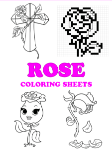 Free printable rose coloring pages - pinterest image