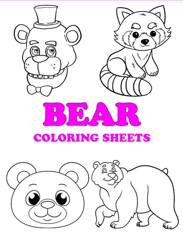 Free printable bear coloring pages - pinterest image