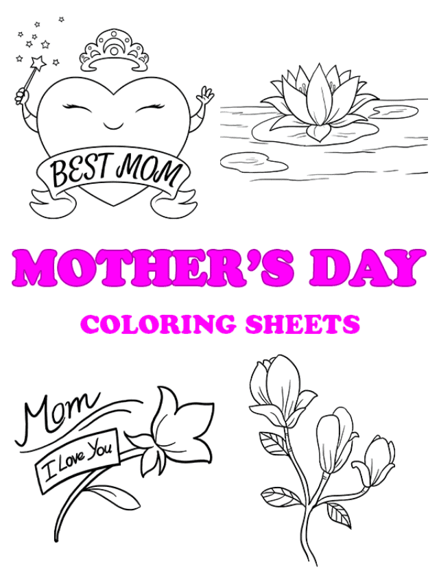 Free printable mothers day coloring pages - pinterest image
