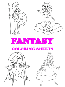 Free printable fantasy coloring pages - pinterest image
