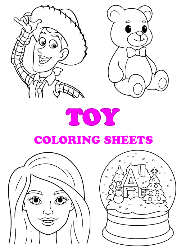 Free printable toy coloring pages - pinterest image