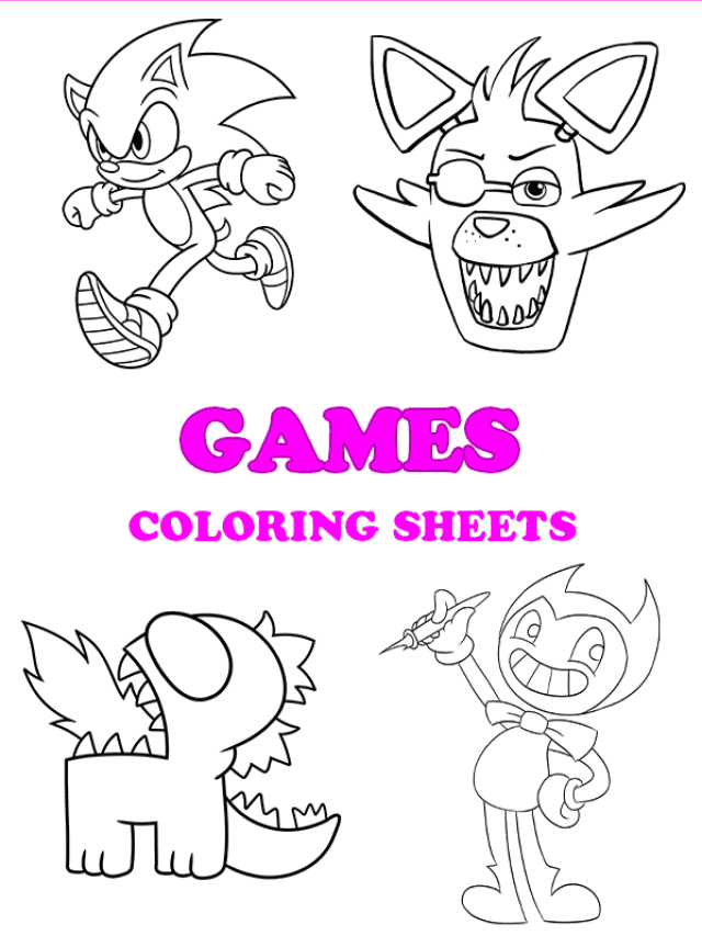 Free printable games coloring pages - pinterest image