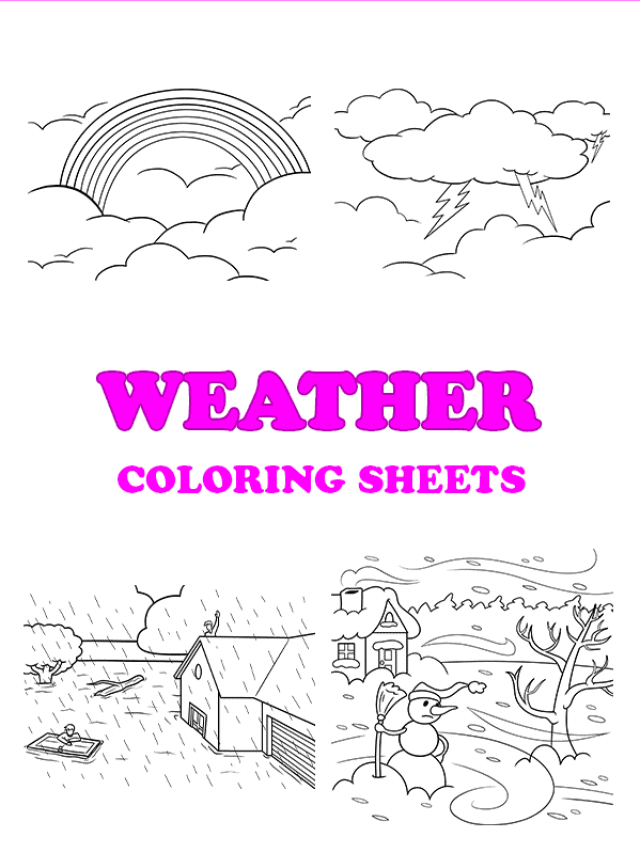Free printable weather coloring pages - pinterest image