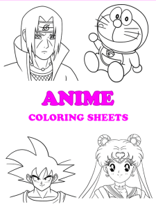 Free printable anime coloring pages - pinterest image