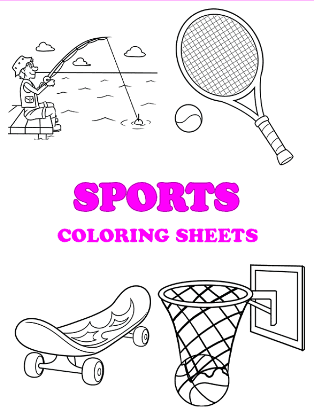 Free printable sports coloring pages - pinterest image