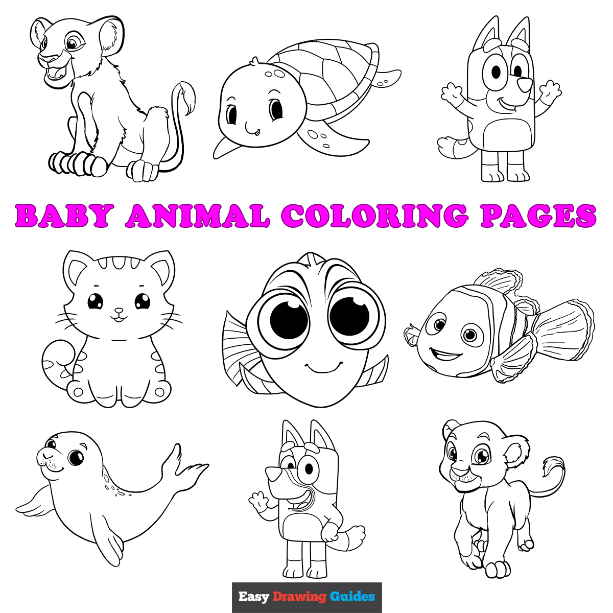 Cute Baby Animal Color Pages