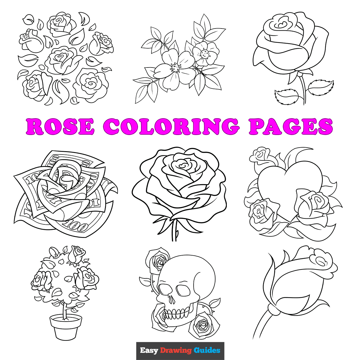 valentine rose coloring pages