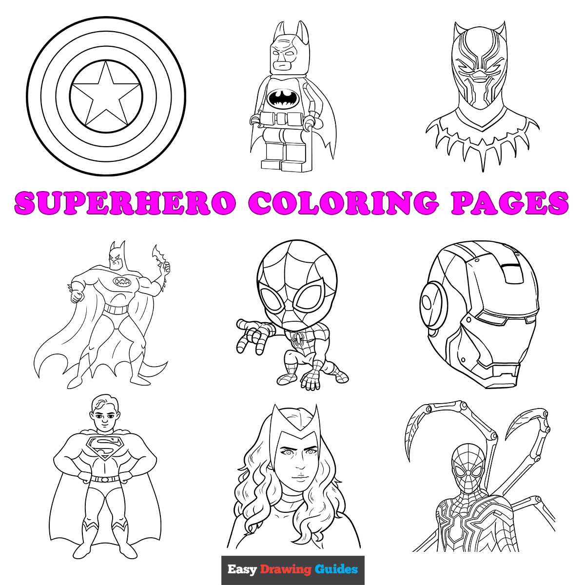Printable Superhero Coloring Pages For Kids Sketch Coloring Page Printable Superhero Coloring Pages For Kids Sketch Coloring Page