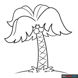 Easy Cartoon Palm Tree Coloring Page | Easy Drawing Guides