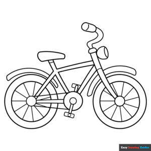 Cartoon Bicycle Coloring Page | Easy Drawing Guides