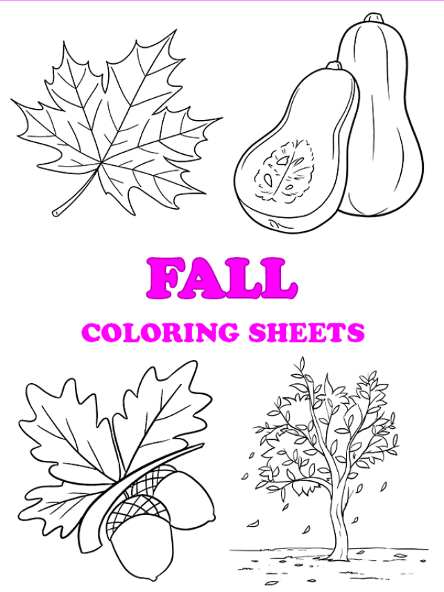 Free printable fall coloring pages - pinterest image
