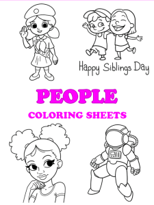 Free printable people coloring pages - pinterest image