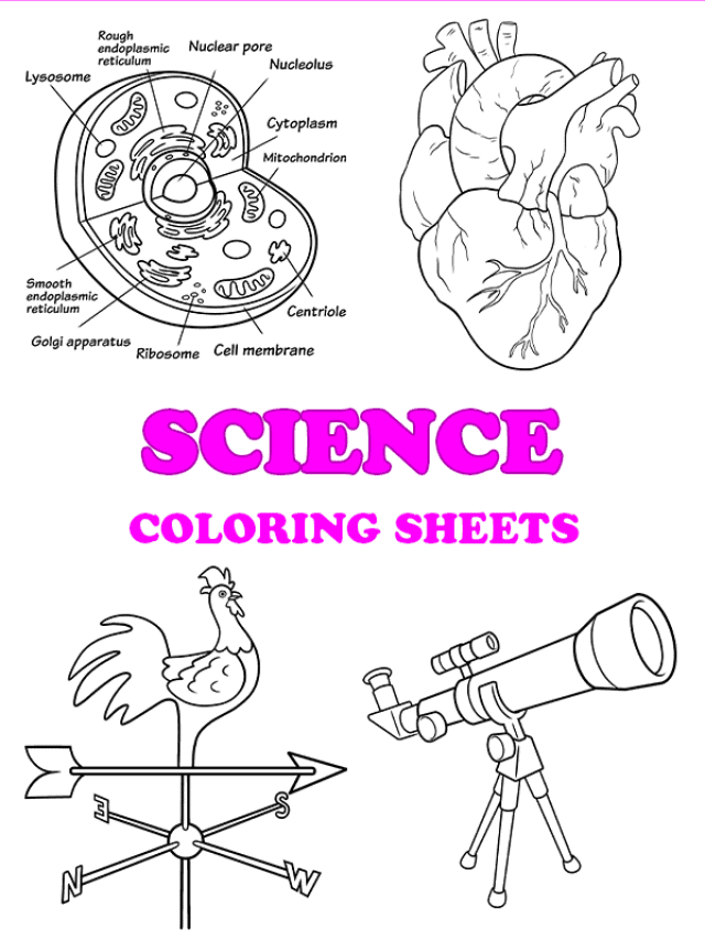 Free printable science coloring pages - pinterest image