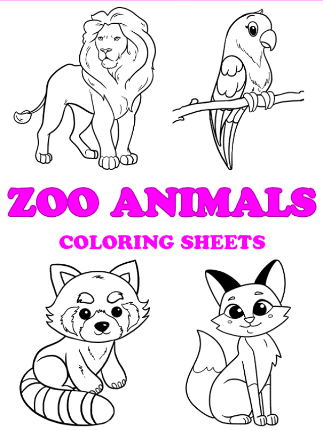 Free printable zoo animals coloring pages - pinterest image