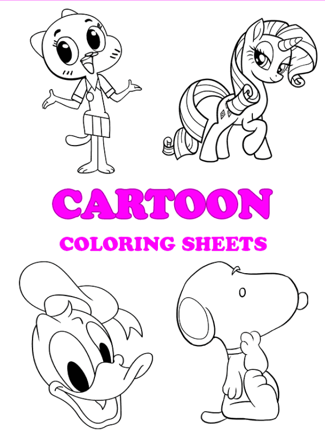 Free printable easy cartoon coloring pages - Pinterest Image