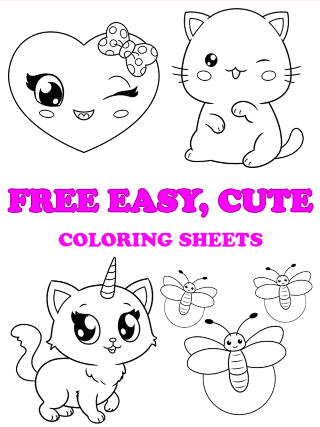 Free printable free easy, cute coloring pages - pinterest image