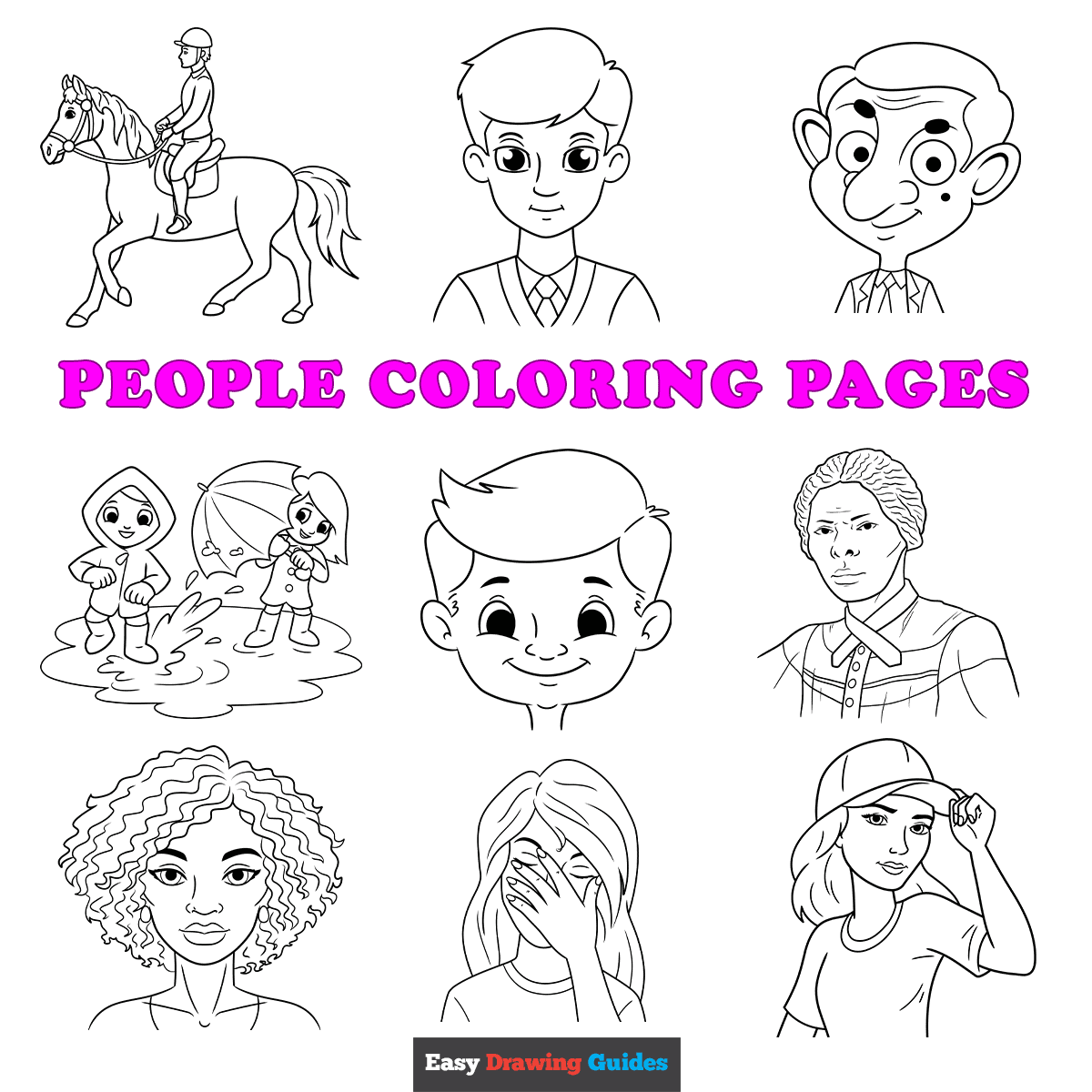 Cartoon People Coloring Pages