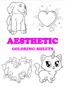 Free printable aesthetic coloring pages - pinterest image