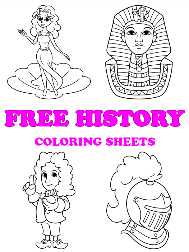 Free printable free history coloring pages - pinterest image