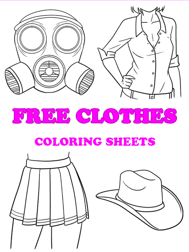 Free printable free clothes coloring pages - pinterest image