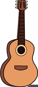 How to Draw an Easy Cartoon Guitar Featured Image