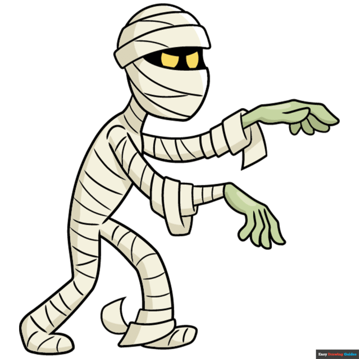 how to draw an easy cartoon mummy featured image