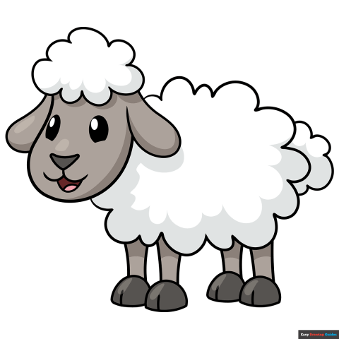 How to Draw an Easy Cartoon Sheep Featured Image