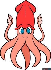 How to Draw an Easy Cartoon Squid Featured Image