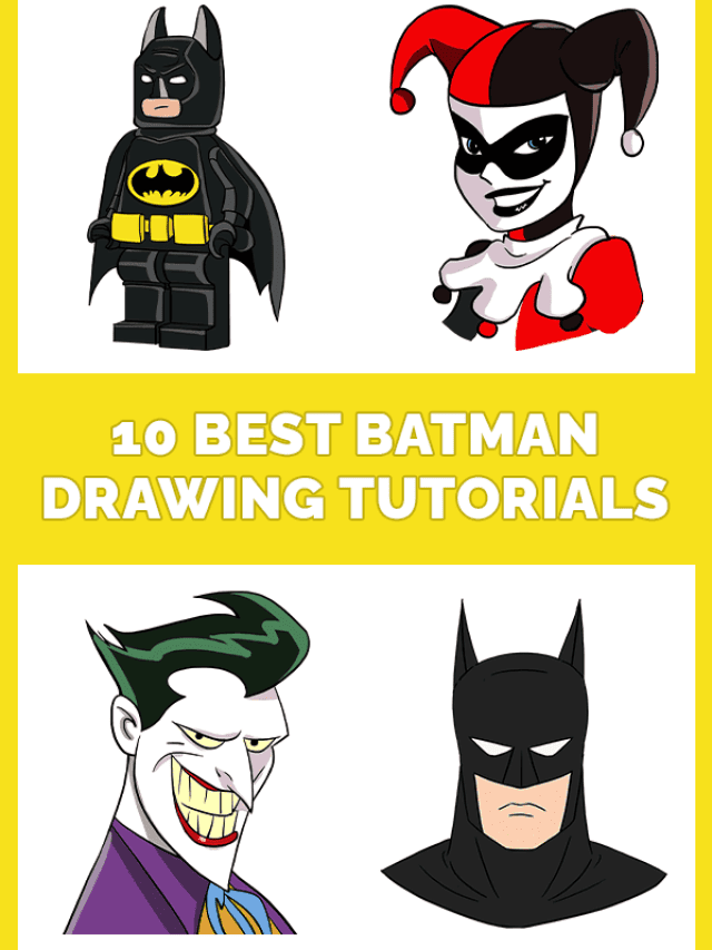 10 easy batman Drawings Tutorials Pinterest Image